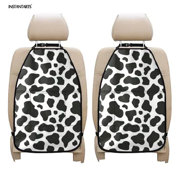 

INSTANTARTS Black Cow Print Washable Car Seat Against The Dirty Mat for Car Easy to Install Car Accessories Car Anti-dirty Pad
