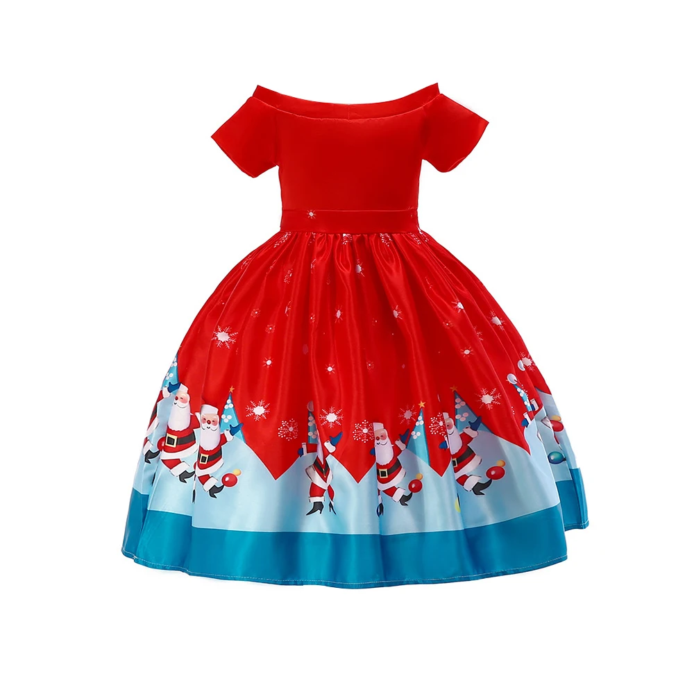 Милое рождественское платье принцессы; вечерние Детские платья с принтом; платье для маленьких девочек; сезон лето-осень; vestidos; костюм; Robe Fille - Цвет: Red 1