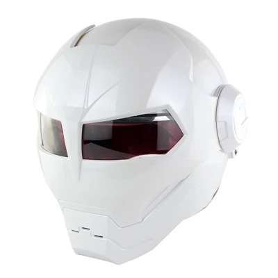 Capacete персонализированный шлем для косплея Железного человека Dot Capacete флип-ап Capacete Mota микро Метрическая Пряжка Healmet Capacete Helt Capacete - Цвет: Pearl White