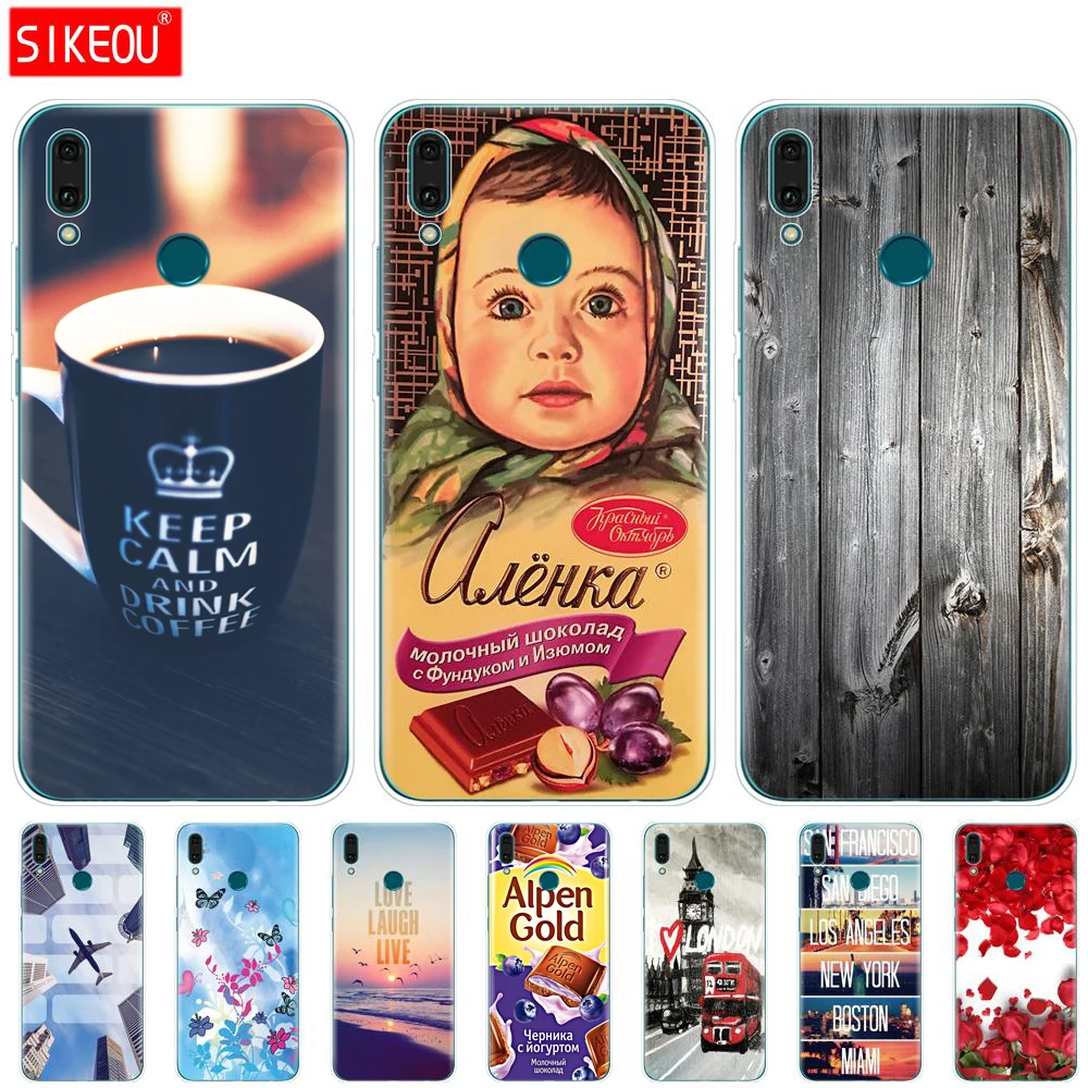 Чехол для Huawei Y9 2019 силиконовый чехол из ТПУ мягкий телефона prime coque etui бампер 360