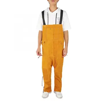 

Heat-resistant Welded Apron Adjustable Cattle Leather Safety Suit Fire-proof Wear-resistant Leather Aprons Welding Heat Apron