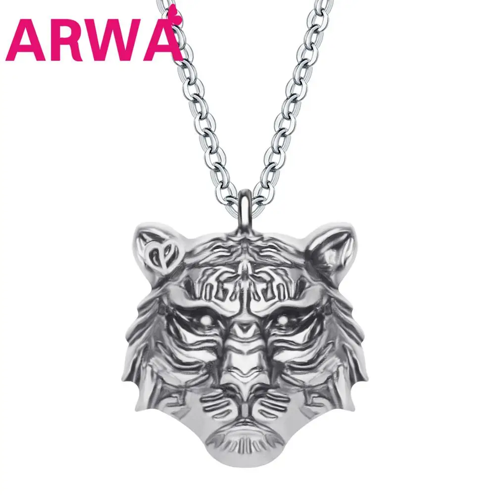 Ожерелье ARWA с подвеской в виде головы тигра из сплава античным серебряным