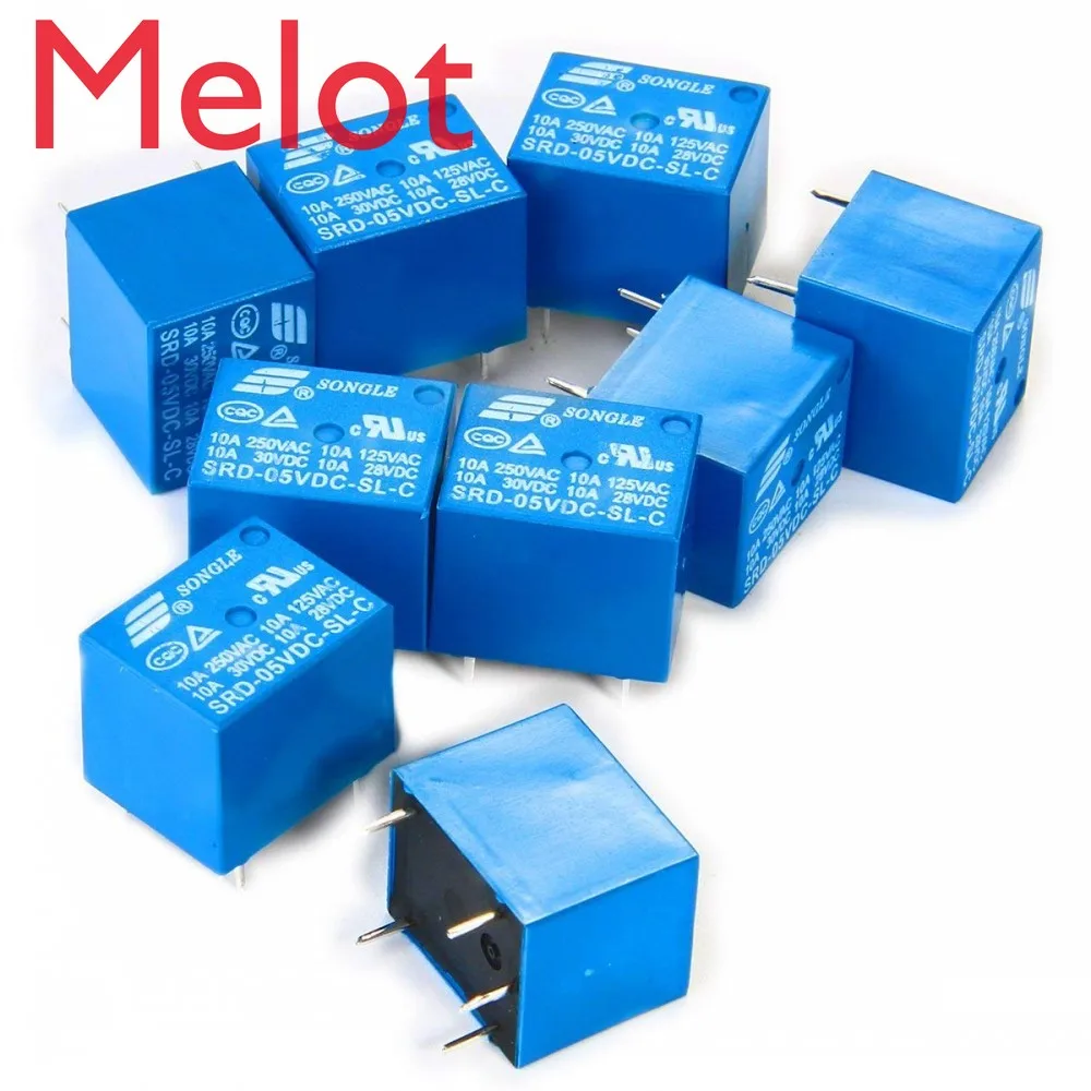

100pcs 5 Pins SRD-05VDC-SL-C 5VDC 10A 250VAC Power relay PCB Type T73-5V SRD-5VDC-SL-C 10A 125VAC Relay 5v In stock