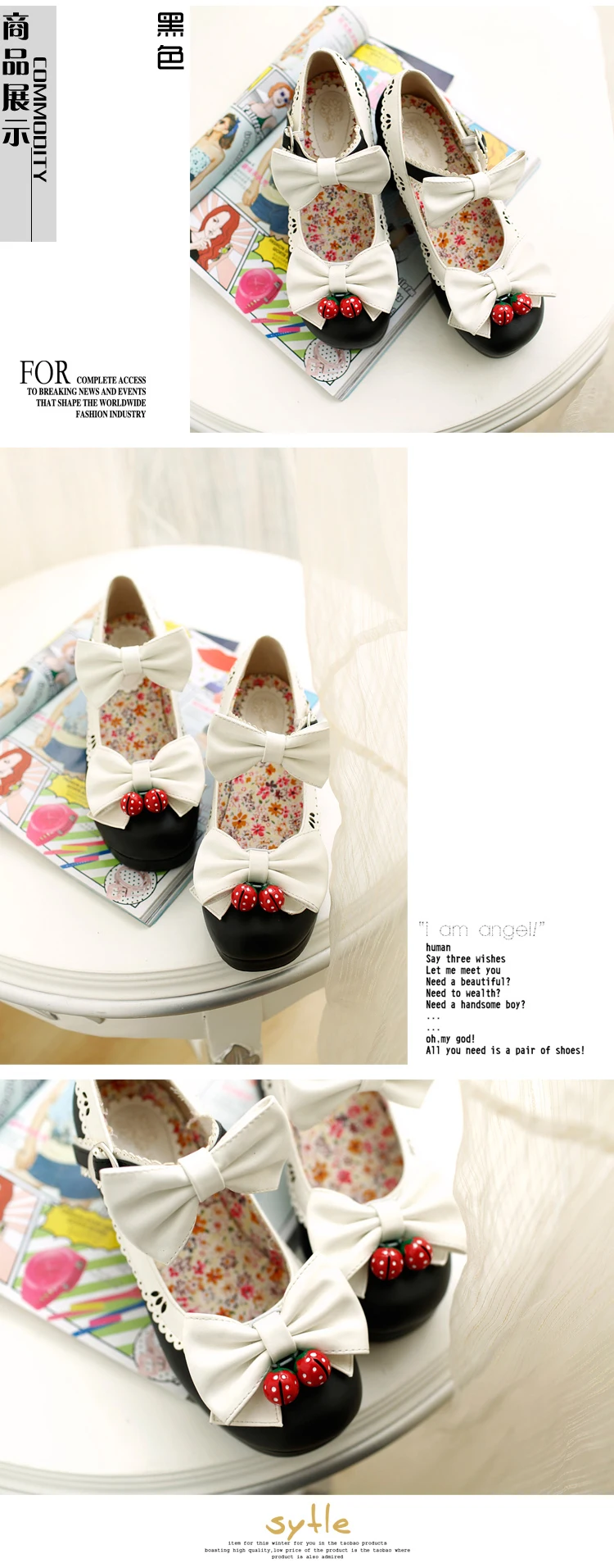 Японские милые маскарадные туфли в стиле «Лолита» Колокольчик в виде клубники, с бантом, обувь Kawaii круглый носок толстый каблук с одним словом, с пряжкой женская обувь лоли