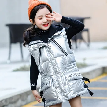 

2020 Christmas Toddler Girls Vest Winter Waistcoat For Girls Kids Outerwear Elegant Warm Kids Jackets Girl Clothes 10 12 14 Year