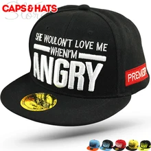 E055 Angry Letters детская бейсболка хип-хоп Уличный модный Скейтборд бейсболки для детей плоская шляпа gorras hombre 50-54 см
