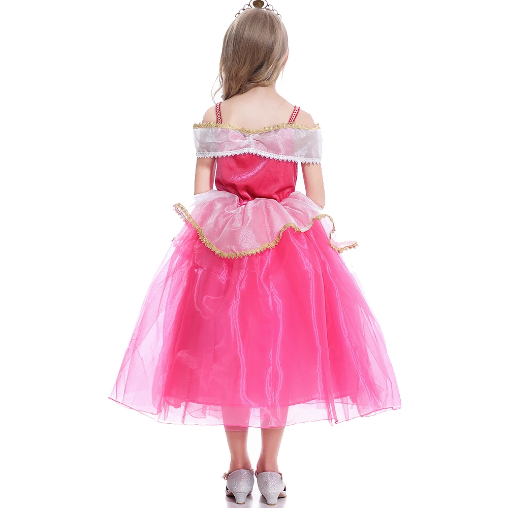 Платье Спящей красавицы для девочек; детское платье Авроры для костюмированной вечеринки; нарядная одежда для рождественской вечеринки для детей