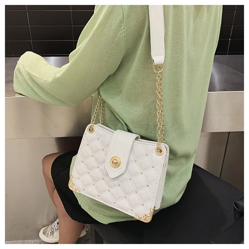 

Crossbody Bag For Women 2020 Fashion Luxury Handbag Women Bags Plaid Candy Color Flap Mini Ladies Shoulder Chain Tote Messenger