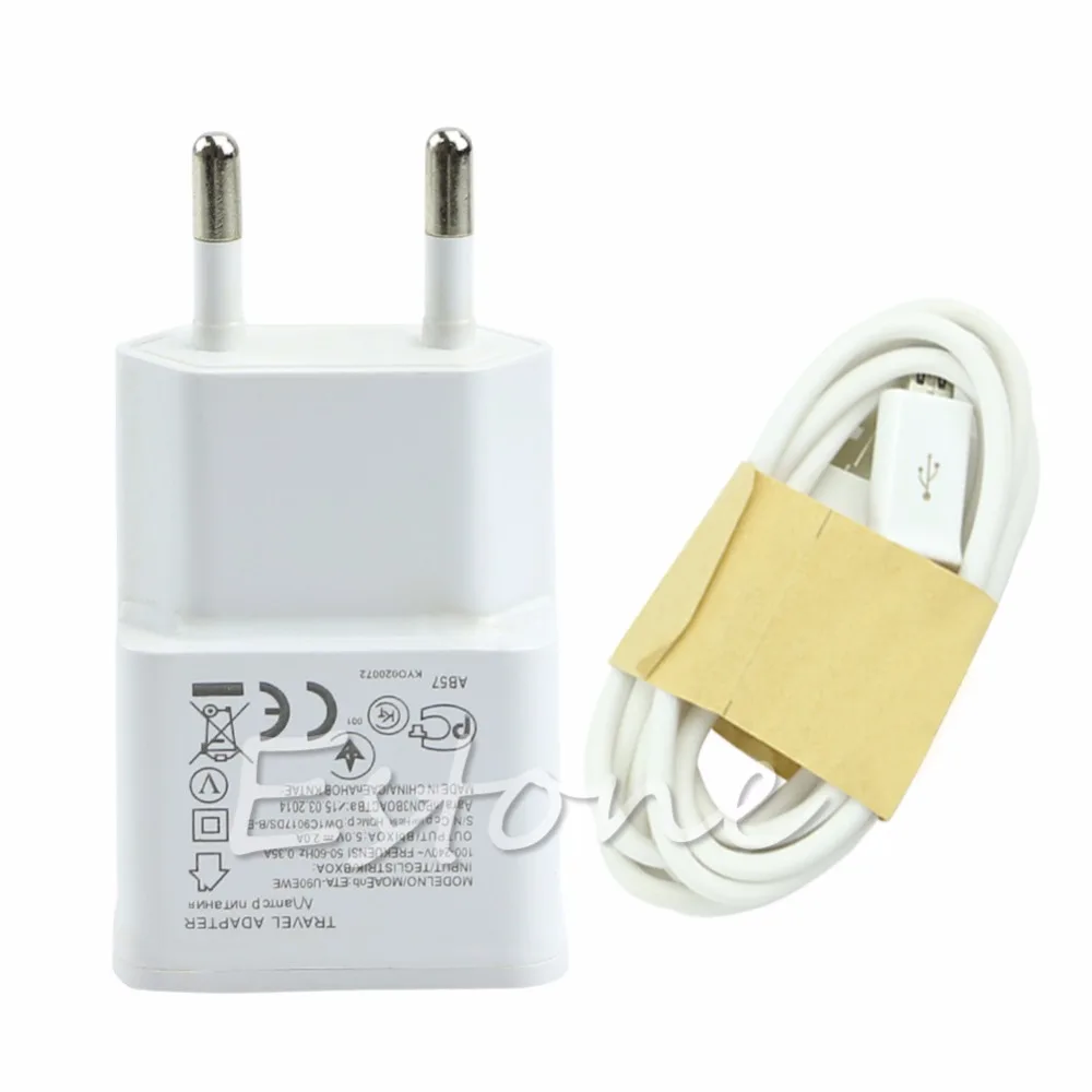 Двойной USB ЕС Вилка питания 2 порта зарядное устройство адаптер + Micro USB кабель для передачи данных для samsung