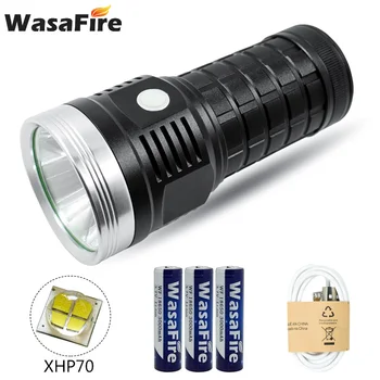 

New Powerful 2000 Lumens XHP70 LED Flash Light Torch Rechargeable 5 Modes Flashlights Waterproof Lantern With 3*18650 Battery