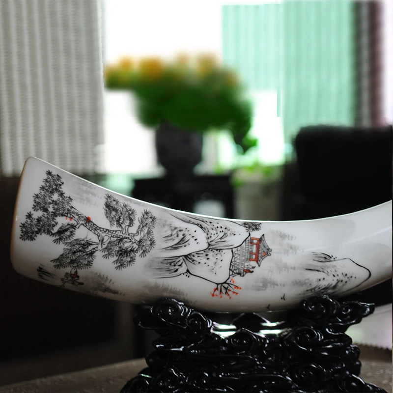 Античный Фарфор Jingdezhen ручная роспись Керамическая керамика слоновая кость украшение в гостиной