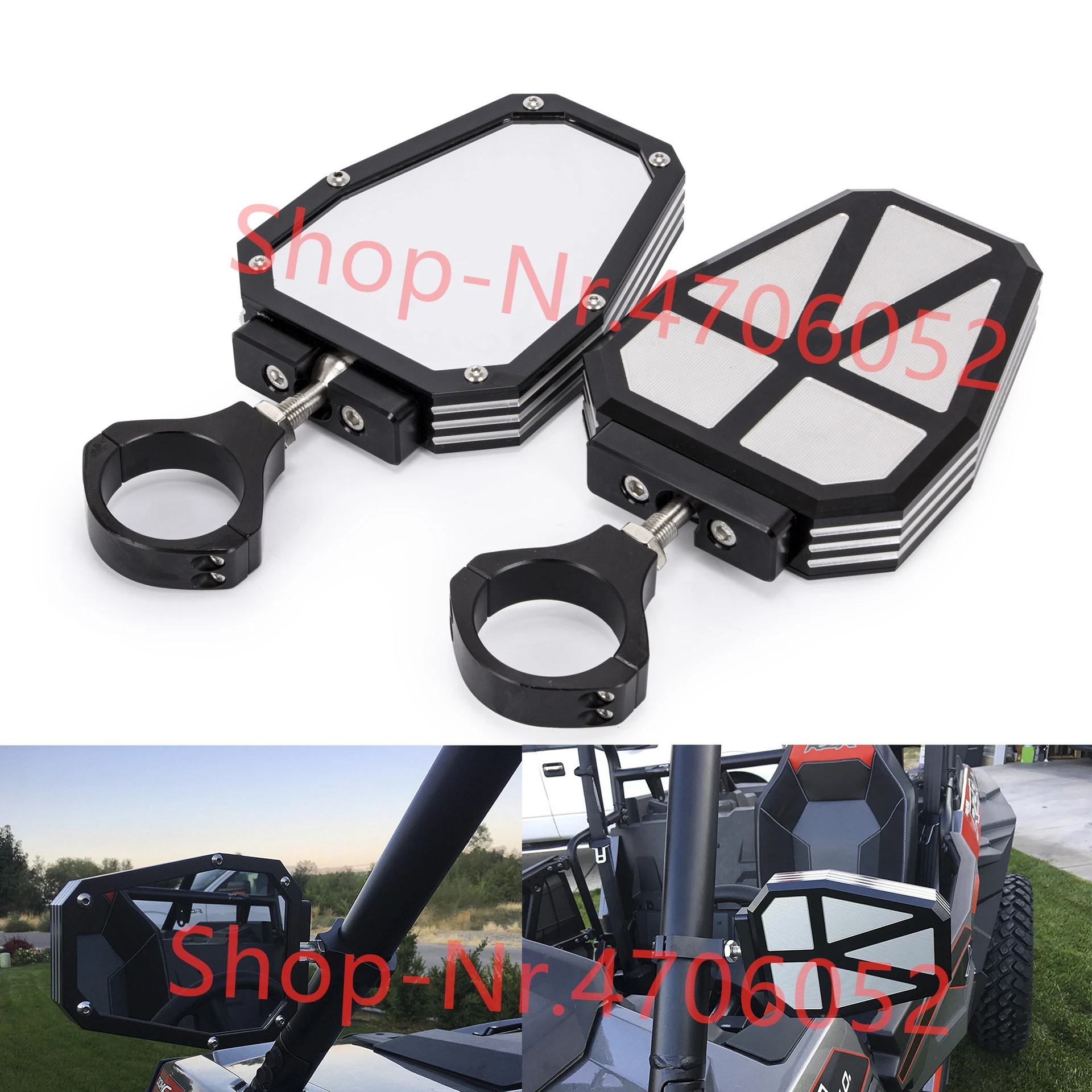 Motorcycle 1.75" Clamp Mount Rearview Mirror For Polaris UTV Ranger RZR 400 500 700 800 RZRs 570 900 1000 XP1000 XP4 RZR900 |