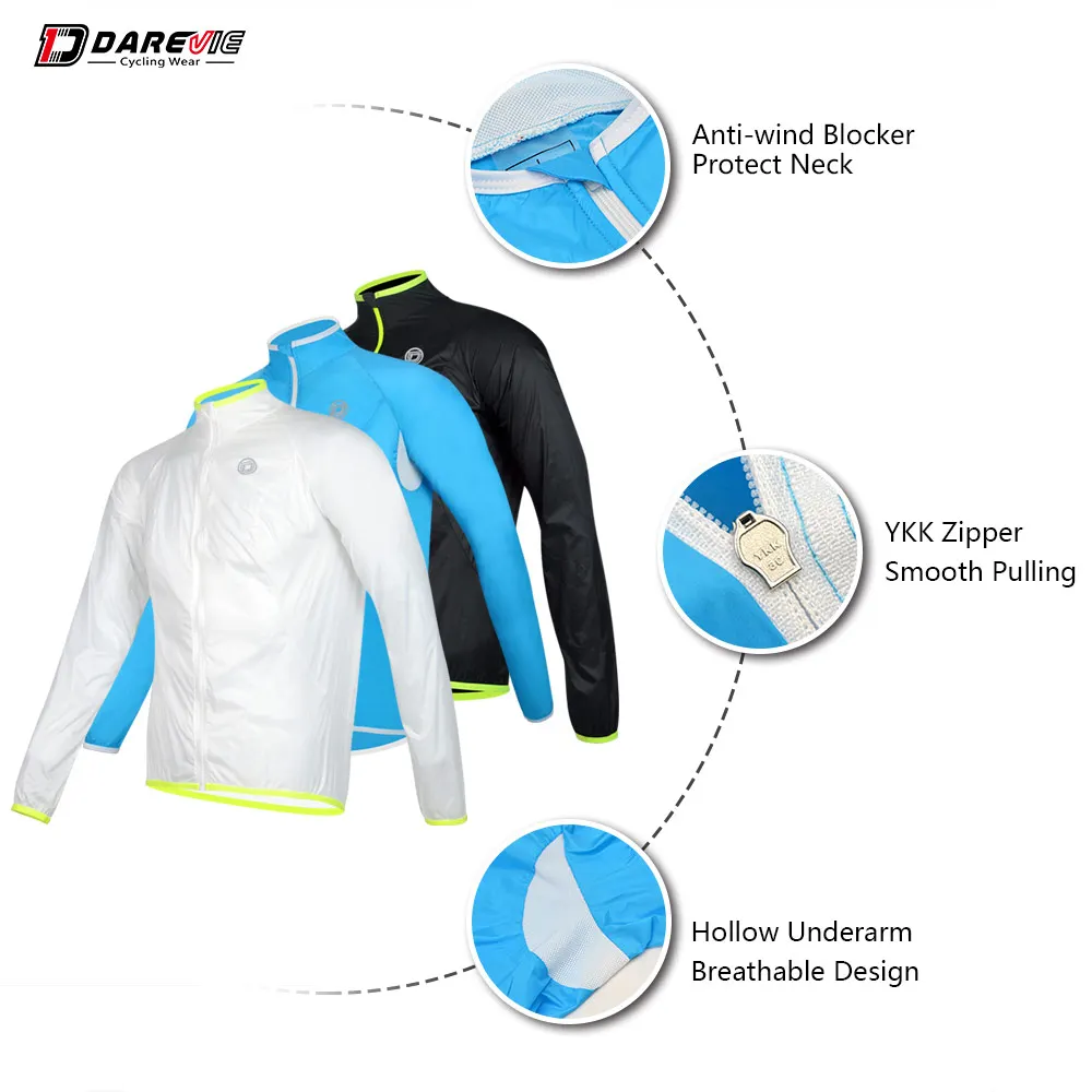 DAREVIE Cycling Jacket Soft Light Waterproof Windproof Long Sleeve Water Resistance cycling jacket cycling clothes