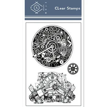 

11*16cm mechanical clock Transparent Silicone Rubber Clear Stamps cartoon Scrapbooking/DIY Christmas Children's toys album