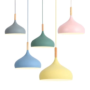 

Nordic Macaron LED Pendant Lights Home Lighting Kitchen Fixtures LED Pendant Lamps Bedroom Living Room Hanging Lamps Luminaire