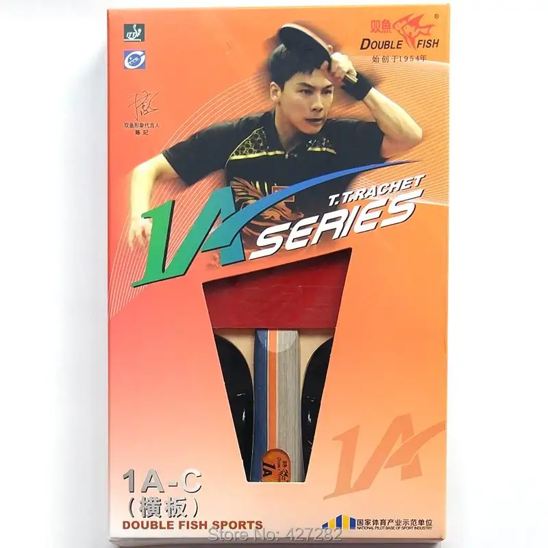 

Original double fish table tennis finished racket 1 star 1AC pure wood fast atack with loop ping pong game FL long handle