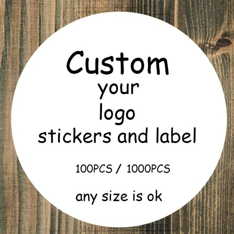 Photo stickers label Personalise transparent clear adhesive round label for packing 100 Pieces kids stickers