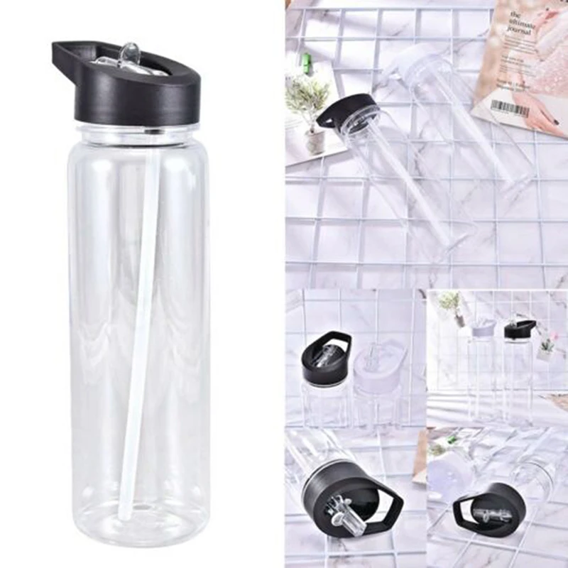 750ml Outdoor Water Bottle With Straw Sports Bottles Leak Proof  Eco-friendly PS Material Portable Drink Cup For Hiking Camping - AliExpress