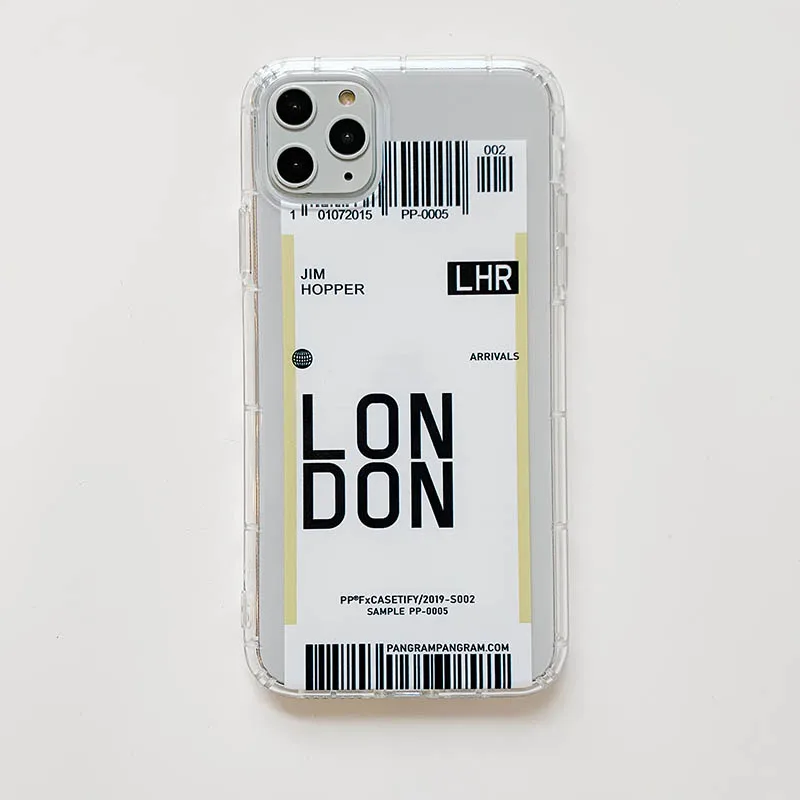 4 Ins Travel Label Country Phone Case For iPhone 11Pro Max 7 8 6 6s Plus X XR XS Max Flight Ticket Letter Soft Silicone Back Cover - Цвет: 4