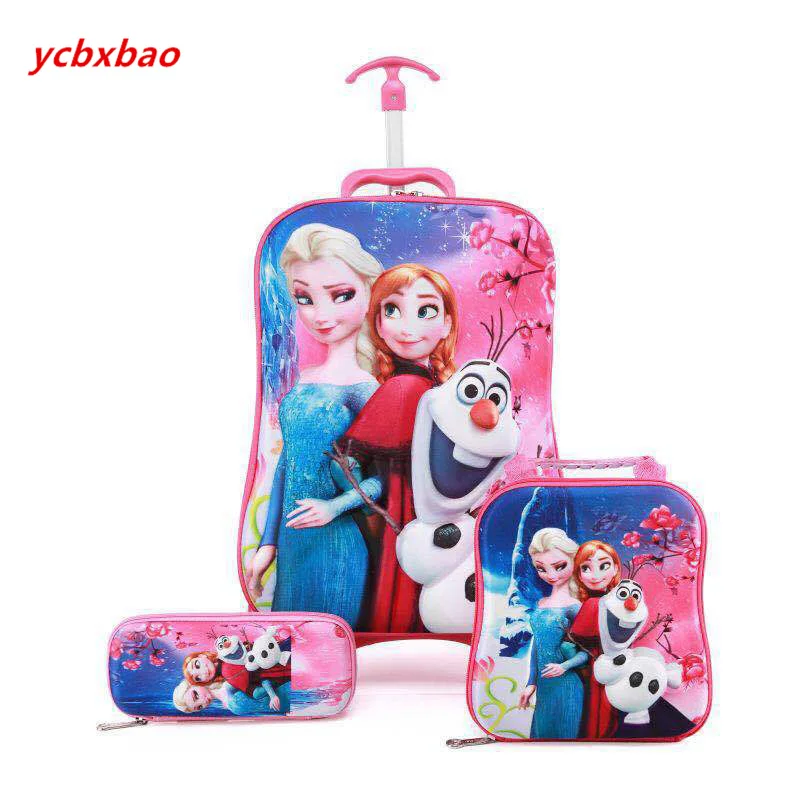 Trolley Luggage3 3 шт./компл. 3D стерео тележка чехол милый кот багажа аниме Детский чемодан для путешествий с рисунком для маленькой девочки Чемодан EVA детская школьная сумка на колесах с пластиковым каркасом - Цвет: Trolley Luggage3