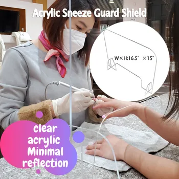 

Acrylic Sneeze Guard Shield Clear Perfection Reception Side Sale Counter Sprayed Uv Cut Transparent Protection Screen 380x420mm