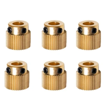 

6 PCS 40 Teeth Drive Gear Brass Extruder Wheel for CR-10 CR-10S Ender 3 Ender 3 Pro S4 S5