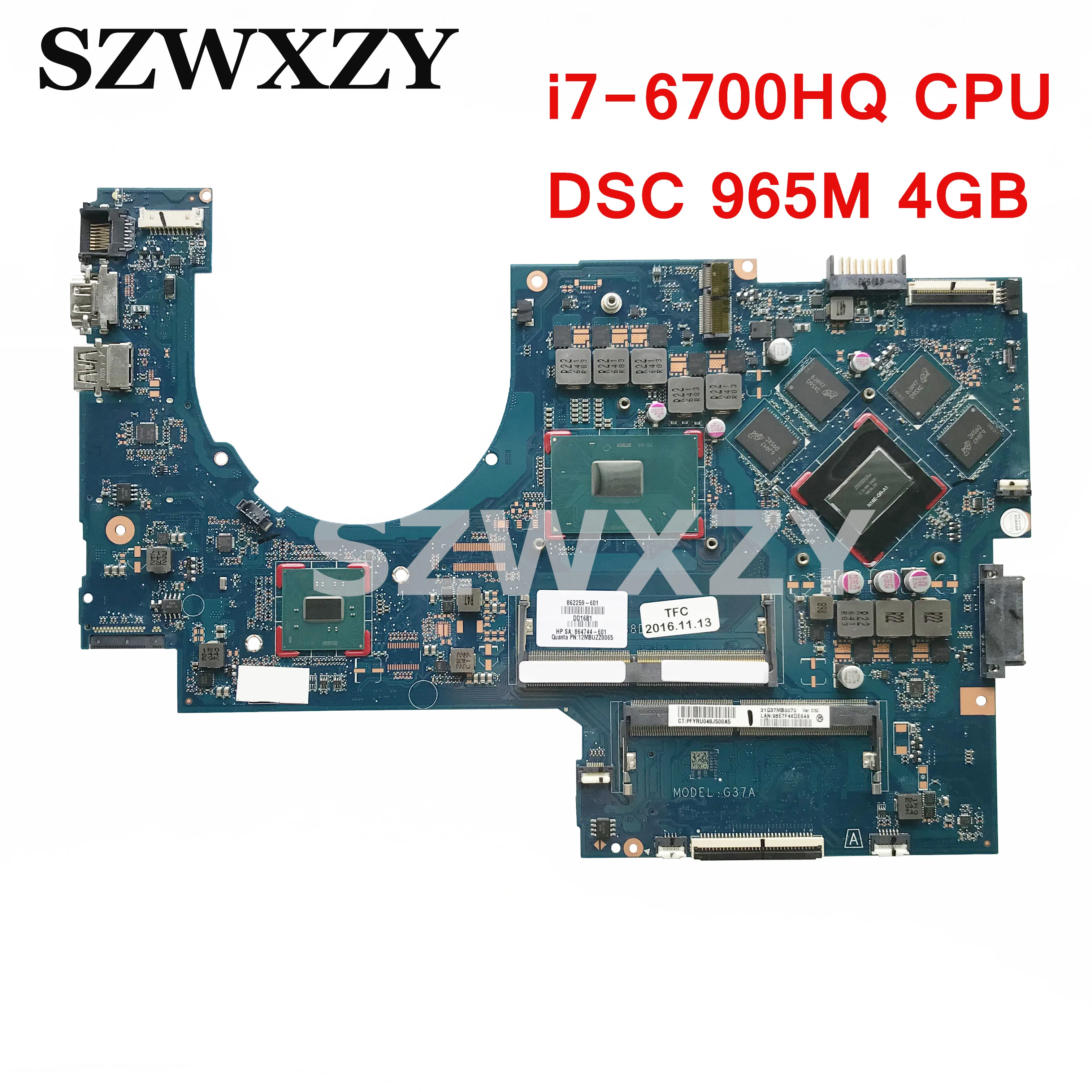 862259-601 862259-001 для HP OMEN 17-W 17-T материнская плата ноутбука DSC 965M 4 Гб памяти процессор