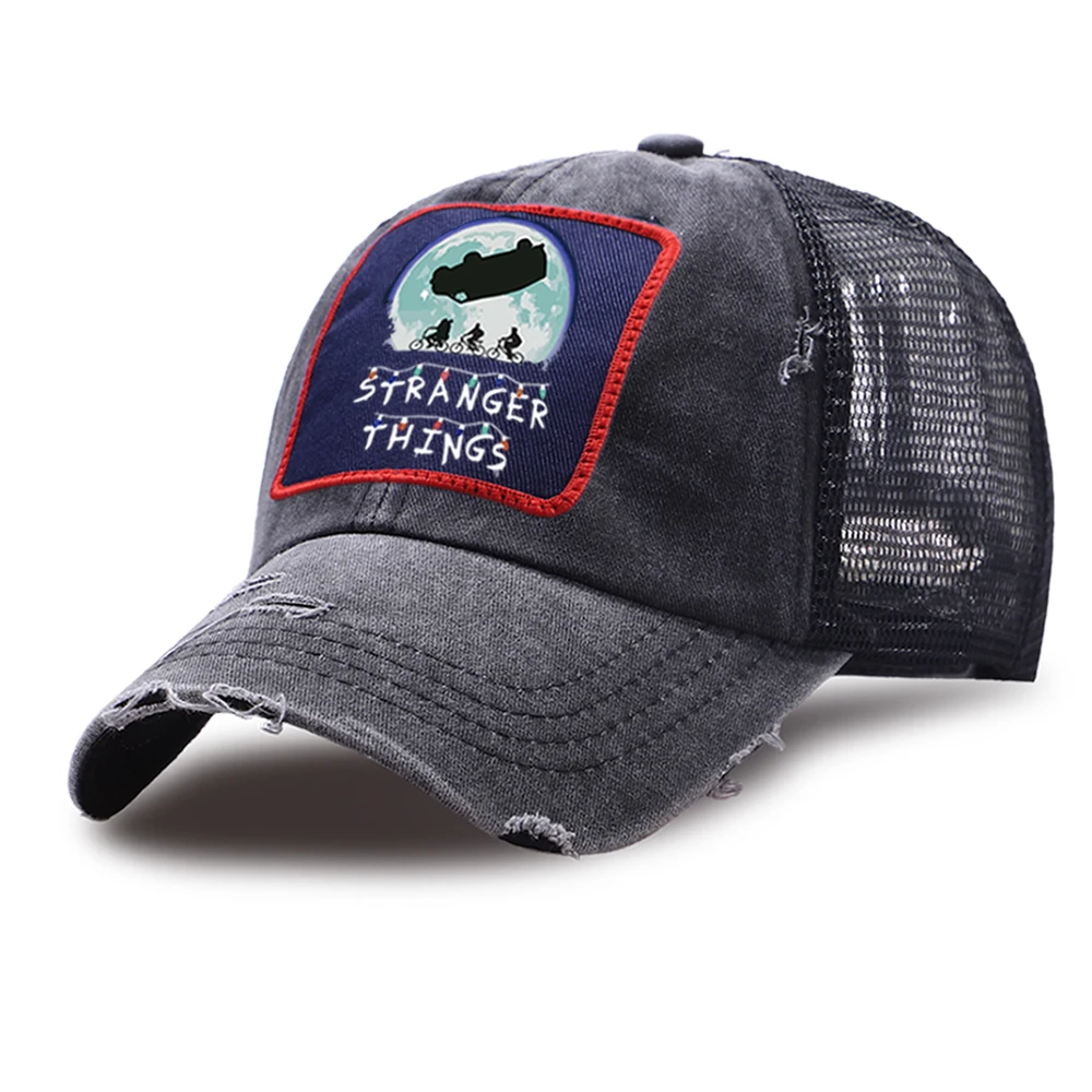 

Stranger Things Hip Hop Baseball Hats Breathable Fashion Mesh Baseball Caps Summer Casual Snapback Hat Unisex Cotton Trucker Cap