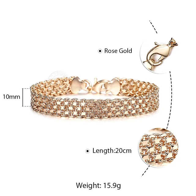20cm Bracelets For Women Men 585 Rose Gold Curb Snail Foxtail Venitian Link Chains Bracelet on hand Fashion Jewelry Gifts CBB1 CB13