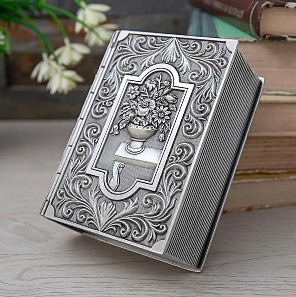 Creative Retro Carving Book Jewelry Storage Box Vintage High-end  Classic Book Desktop Treasure Chest Gift Case Home Decor