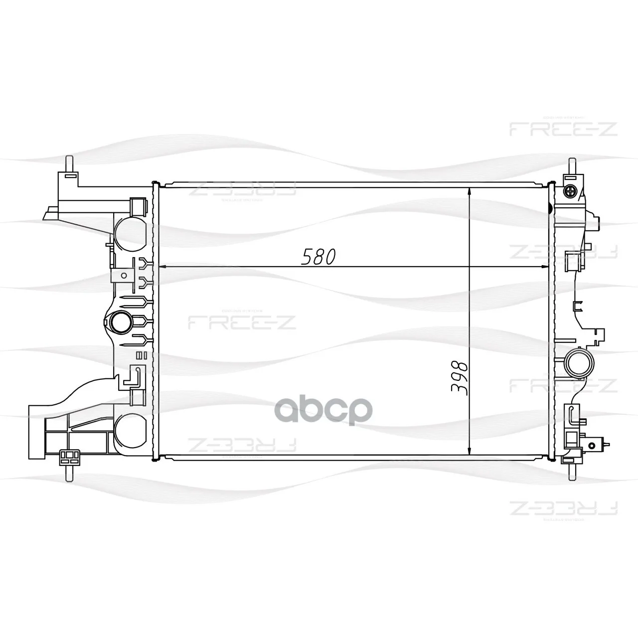 Радиатор Системы Охлаждения Chevrolet Cruze 09- FREE-Z арт. KK0165