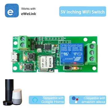 

WiFi Wireless Smart Switch Inching Self-locking Relay Module,Set Inching Time from second to Hours, be applied to access control