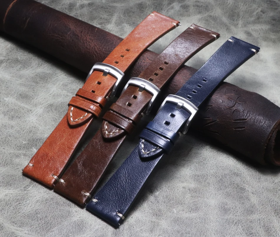 Nuovo Cinturino Per Orologio Cinturini In Vera Pelle Fatti A Mano Di Alta Qualità Per Samsung Galaxy Watch 46Mm Gear S3 Huawei Gt2