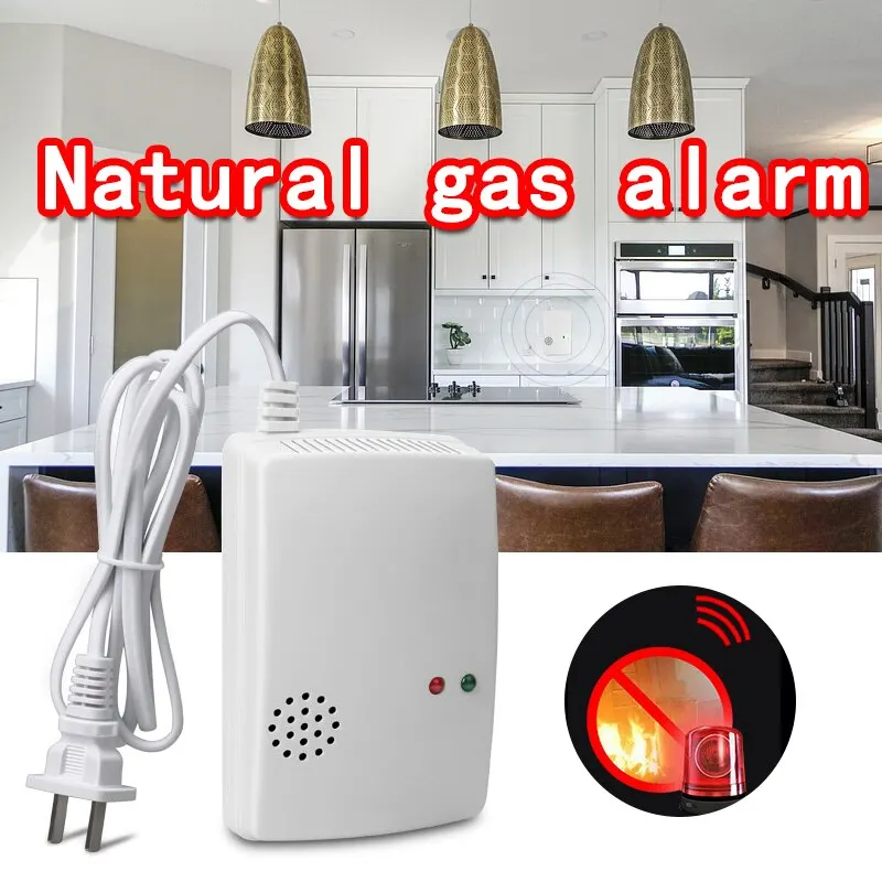 

Natural Gas Alarm Gas Leak Detector Combustible Alarm Natural Portable Warning Smoke Detector EU Plug