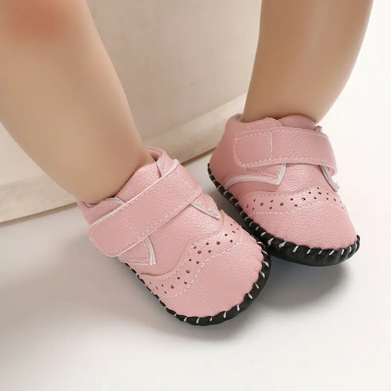 Hot Infant Baby Boy Girl Soft Sole Crib Newborn Leather Non-slip Shoes Sneaker