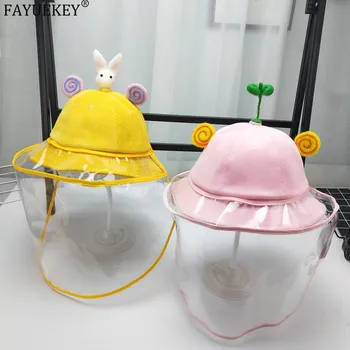 

New Children bucket hat spring/summer 2020 fisherman hat protective cap with Removable cover mask rabbit beansprout for girl boy
