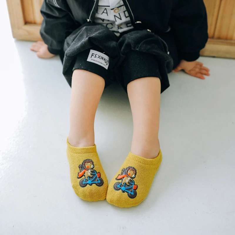 Детские носки; повседневные модные детские Нескользящие хлопковые носки-тапочки с милым рисунком; одежда Тапочки