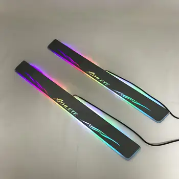 

Acrylic door sill plate strip with led decorative welcome light moving door scuff for toyota crown