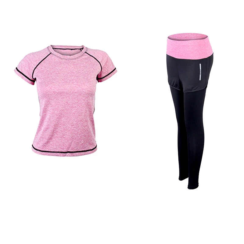 Sportwear-2Pcs-PIN Женский комплект для йоги, тонкая дышащая одежда для фитнеса, спортивный костюм для бега, тренировочный костюм для йоги, XL, спортивная одежда, спортивная одежда для женщин - Цвет: Sportwear-2Pcs-PIN