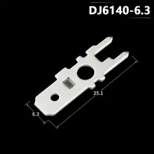 100 adet 6.3 ekler fiş yaylı Terminal PCB lehim lug tipi kalınlık 0.8mm iki ayak, PCB kaynak sac DJ6140-6.3