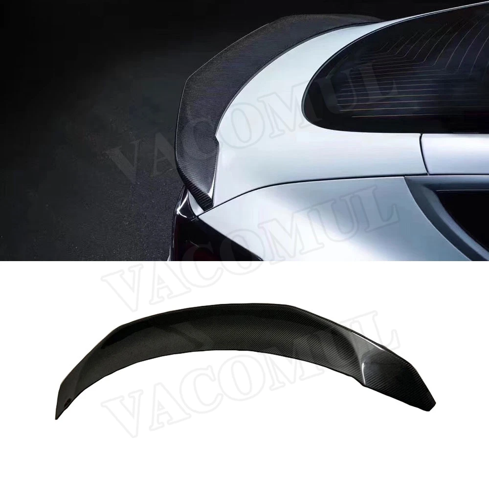 

Rear Spoiler Boot Wings for Tesla Model 3 Spoiler 2017-2020 Carbon Fiber V Style Trunk Trim Sticker Car Styling