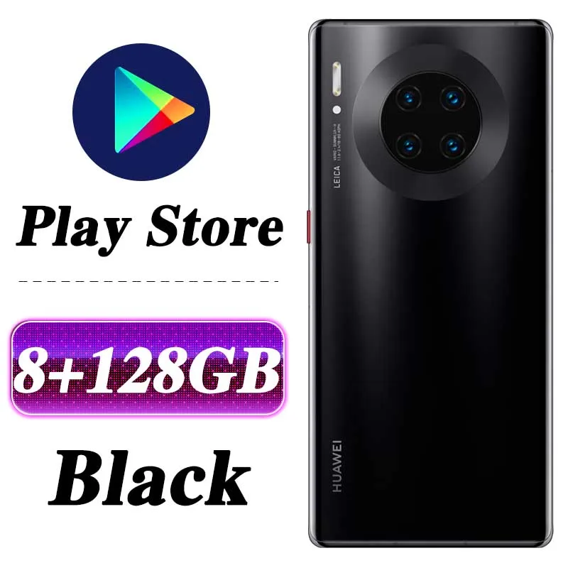 HUAWEI mate 30 Pro мобильный телефон 6,53 дюймов Kirin 990 Восьмиядерный Android 10 Встроенный датчик жестов Google play - Цвет: 8G 128G Black