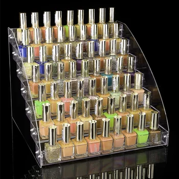 

7 Tier Rack Acrylic Clear Nail Polish Display Cosmetic Varnish Organizer Stand Holder Manicure Tool Storage Box