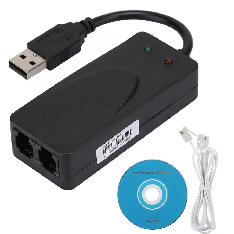 

Fax Modem Dual Port USB2.0 56K External Modem Driver for Win 7/8/10 Win XP Compatible with Standard and expanded AT Command Sets