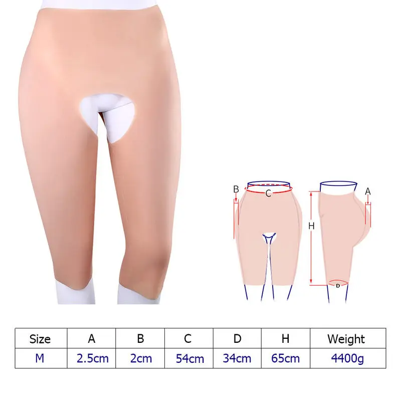 Новые силиконовые Обрезанные бедра Ass Enhancer открытый промежность Трансвестит м 4400