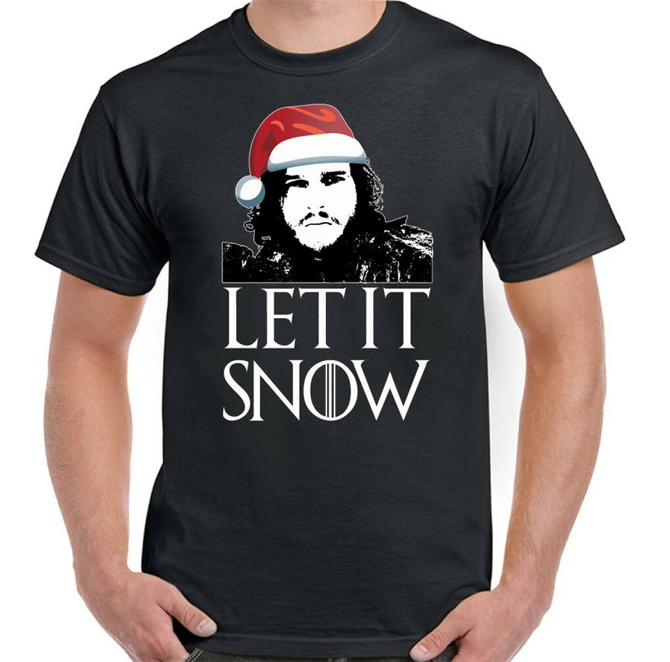 Мужская футболка с надписью Let It Snow забавная принтом в стиле Игры престолов