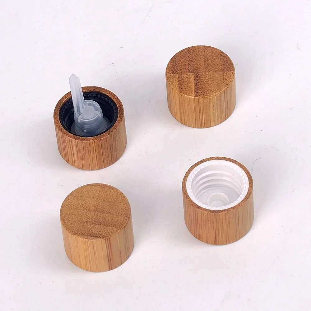 Wholesale 100 PCS Skin Care Toner Lotion Bottles Bamboo Wood Screw Lid Plastic Inner Cap Use For Cosmeitc Container Packaging bamboo and wood finishing box decor pencil holder storage bucket desktop stationery container case decorative basket