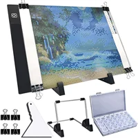 A4 LED Light Pad for Diamond Painting, Drawing & Embroidery – Adjustable Tablet Lamp with Stand & Storage Box