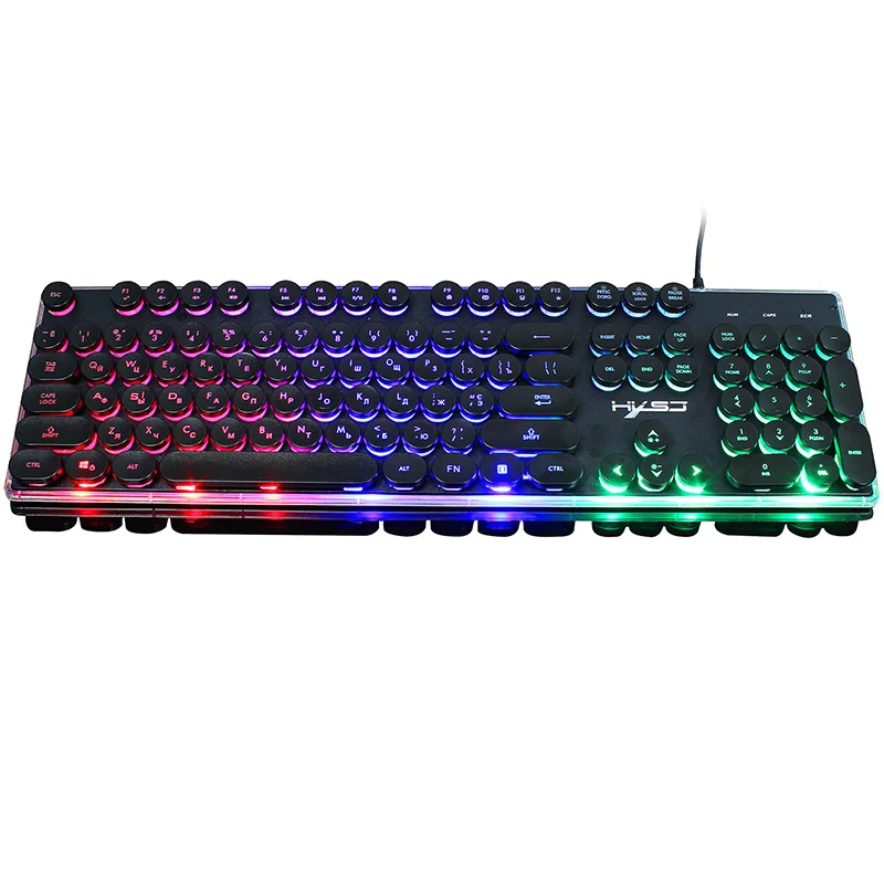 Проводная клавиатура для игровой мыши V300 с usb подключением и RGB подсветкой на