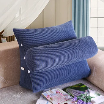 

Soild Color Triangle Chair Cushion Bed Bedside Lumbar Support Pillow Back Cushion Pillow Reading Living Room Pillows Gift FK274